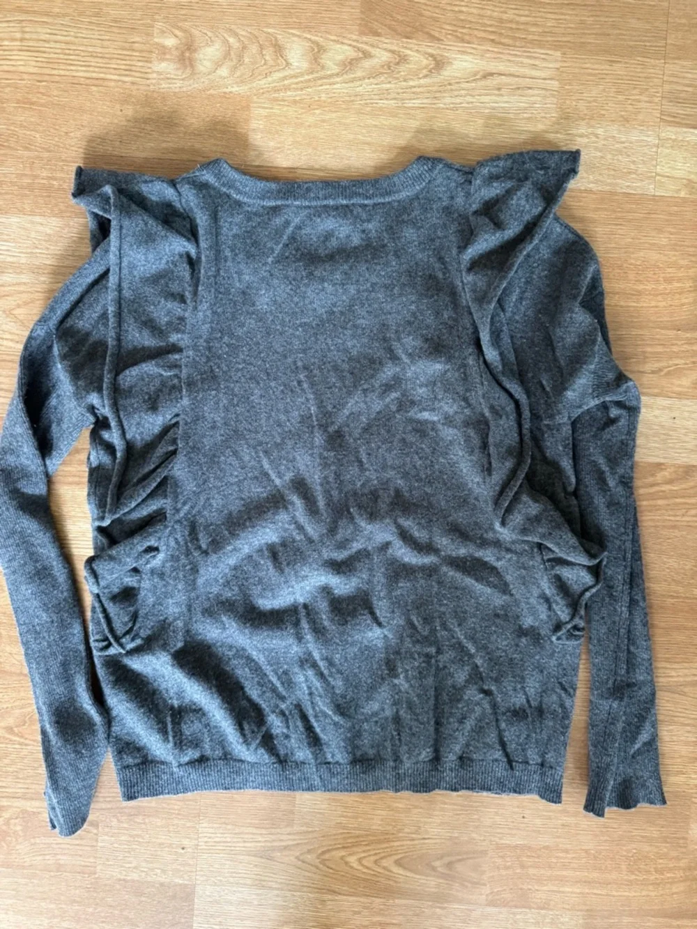 Cashmere Ruffle Sweater - Gray - Picture 2 of 3